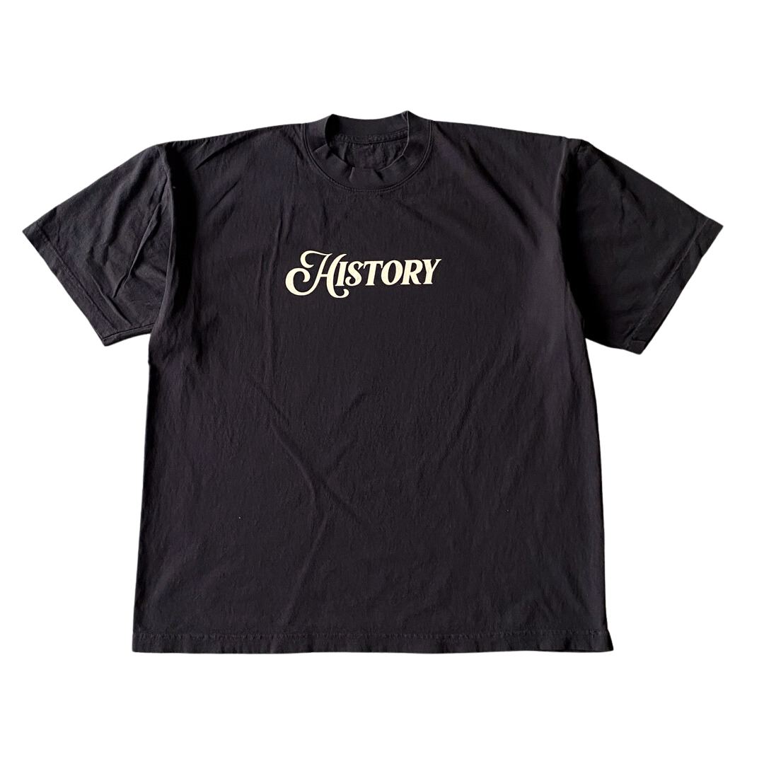 T-shirt de texte d'histoire