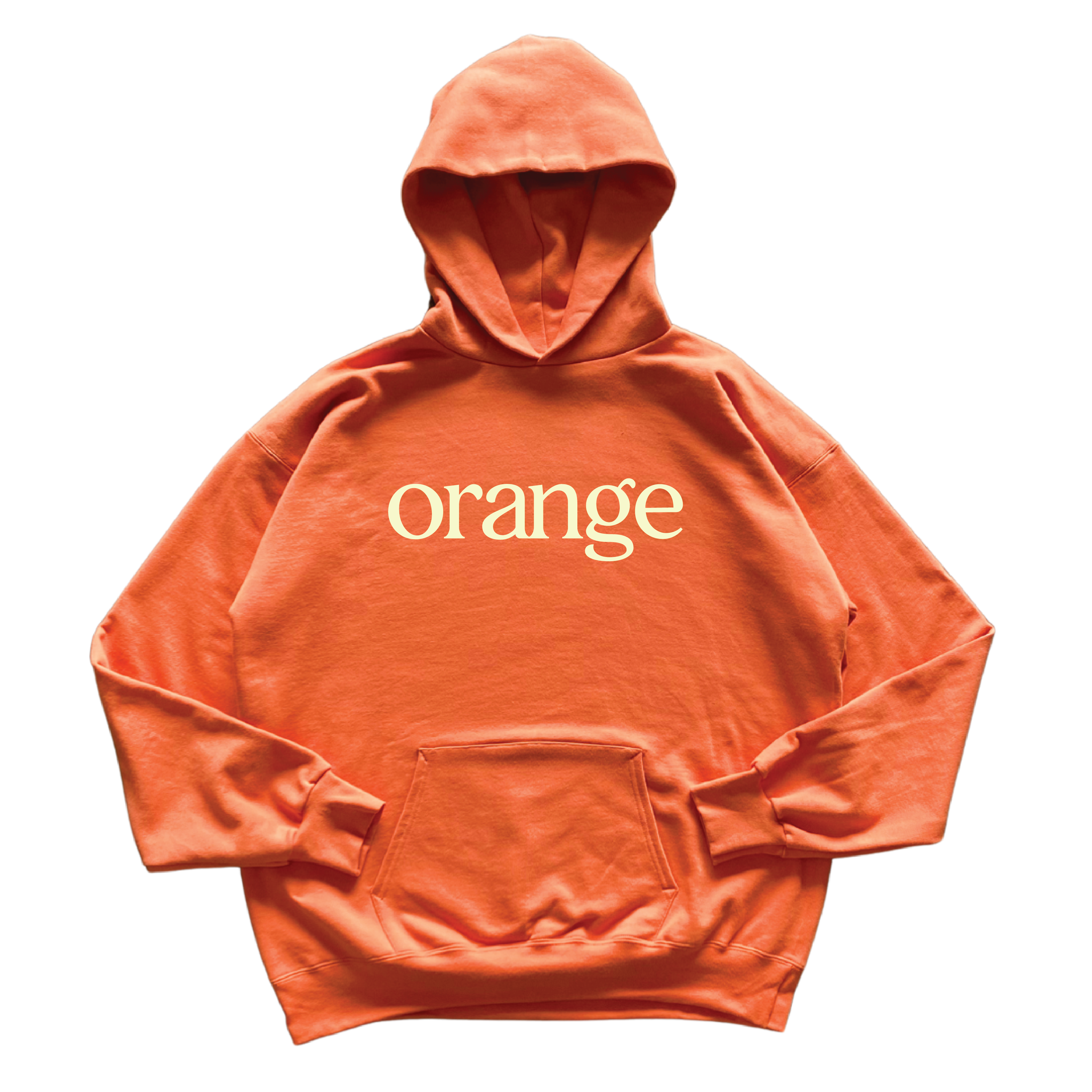 Orange Text Hoodie atthemoment