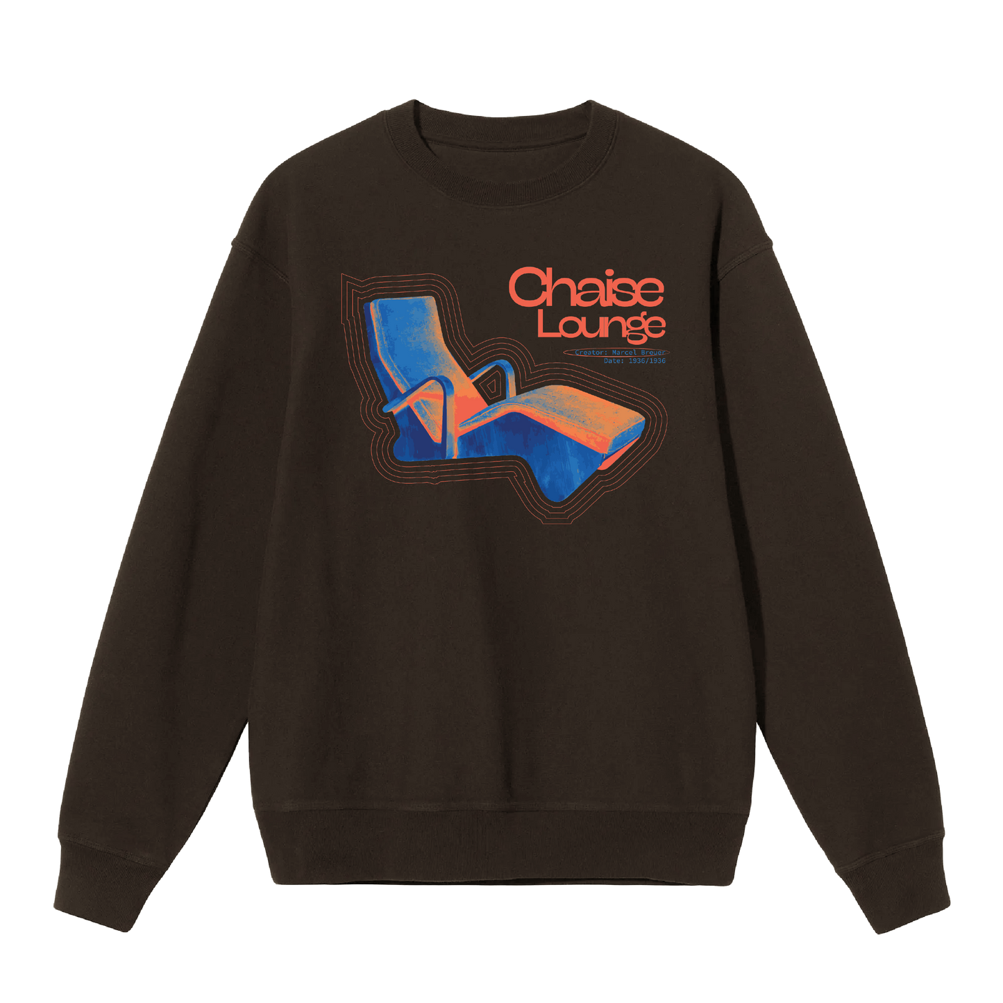 Chaise longue à col rond