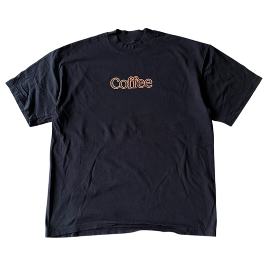 Kaffee-Text-T-Shirt