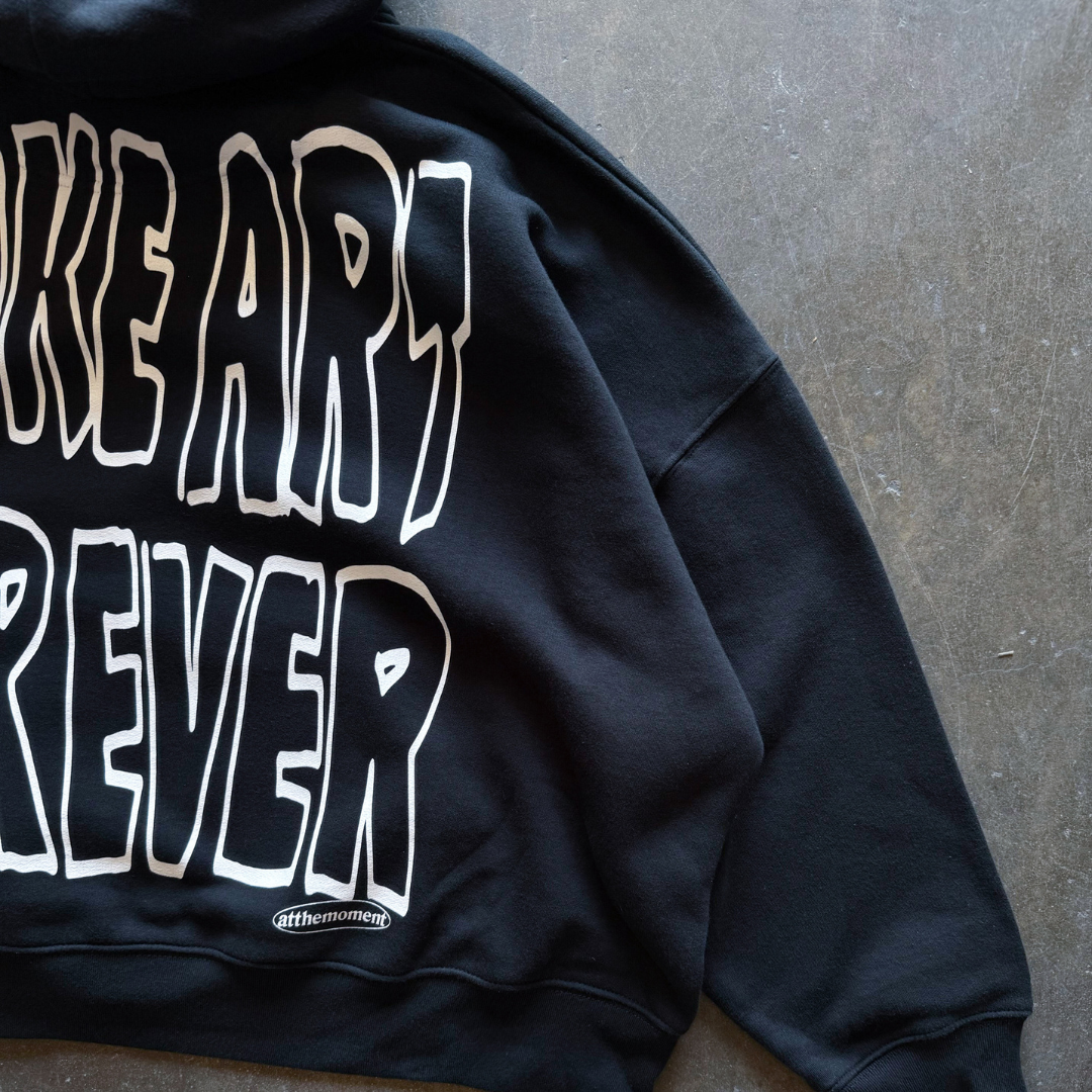 Make Art Forever Boxy Crop Zip-Up Hoodie