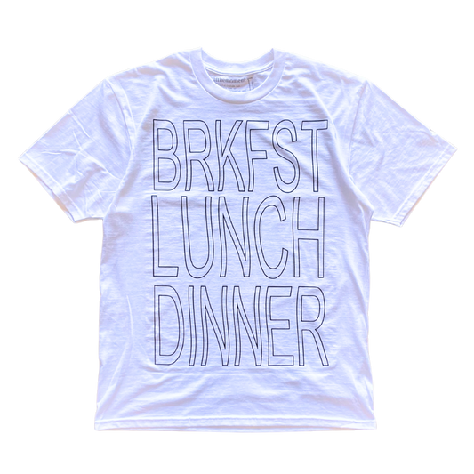 BRKFST LUNCH DINNER Text Tee