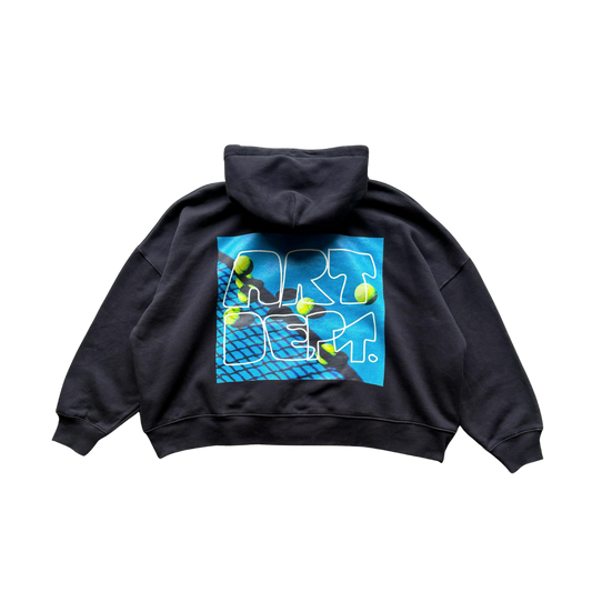 Tennis Court v2 Boxy Crop Zip-Up Hoodie