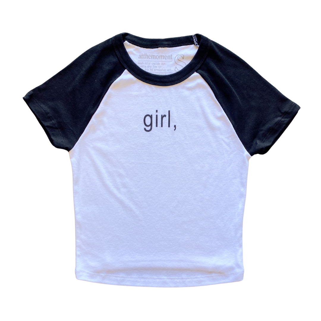 girl, Text Women's Baby Rib