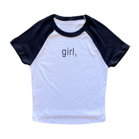 girl, Text Women's Baby Rib