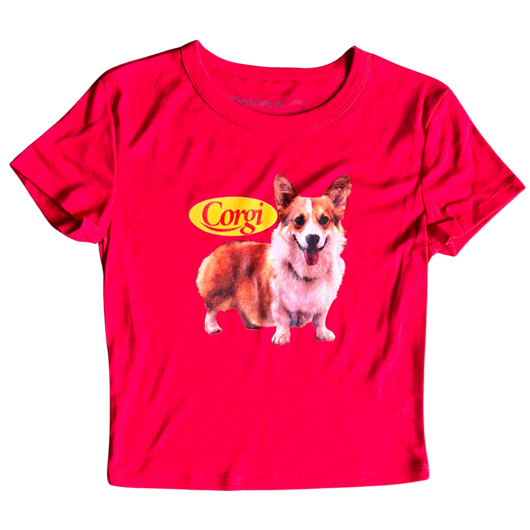 Corgi Smile Yellow Women's Baby Rib