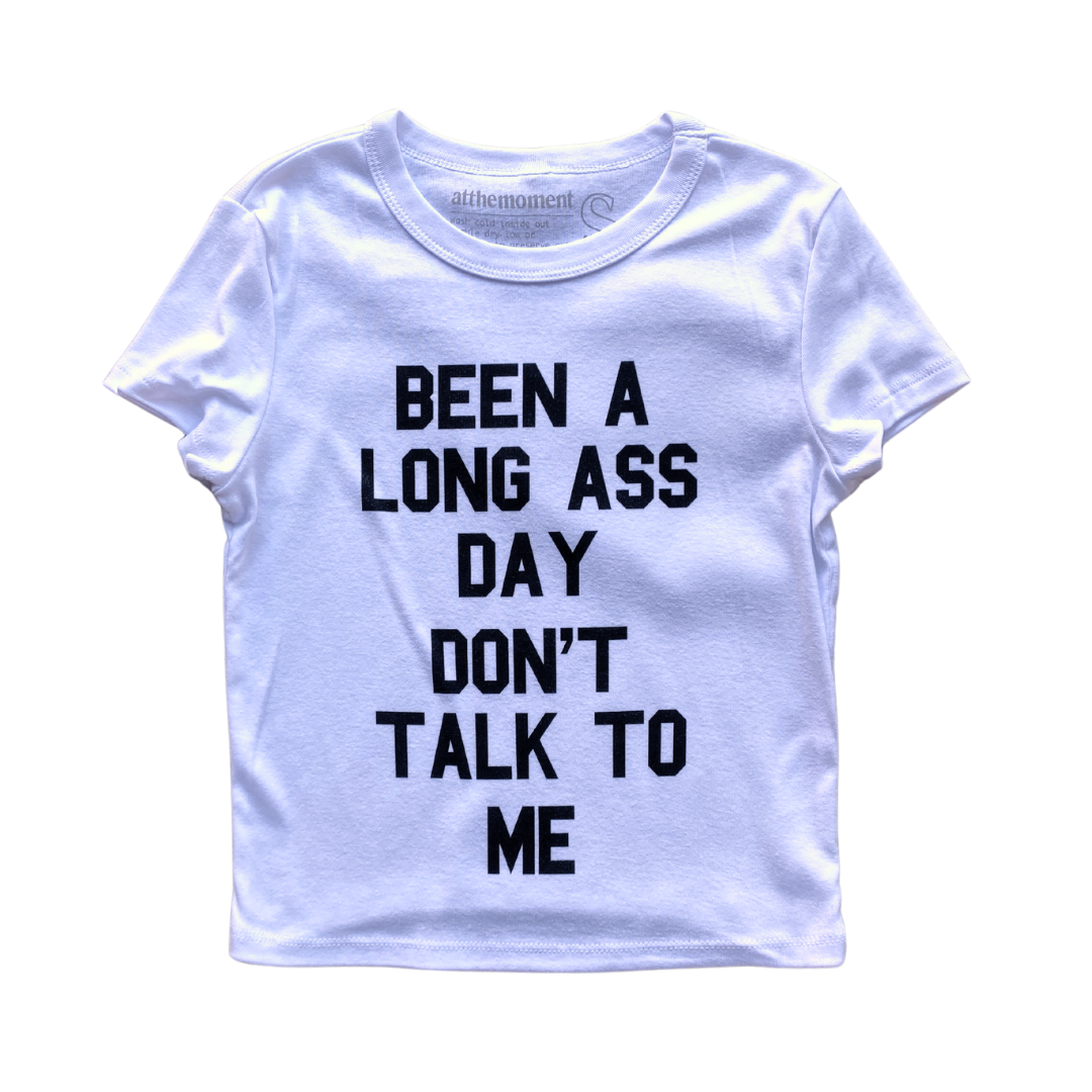 Long Ass Day Text Women's Baby Rib