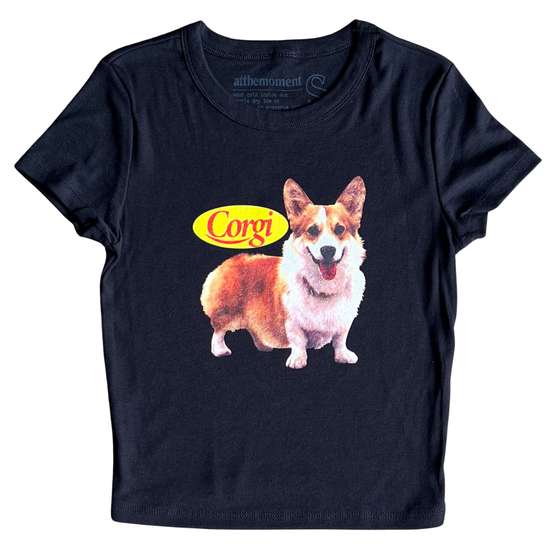 Corgi Smile Yellow Women's Baby Rib