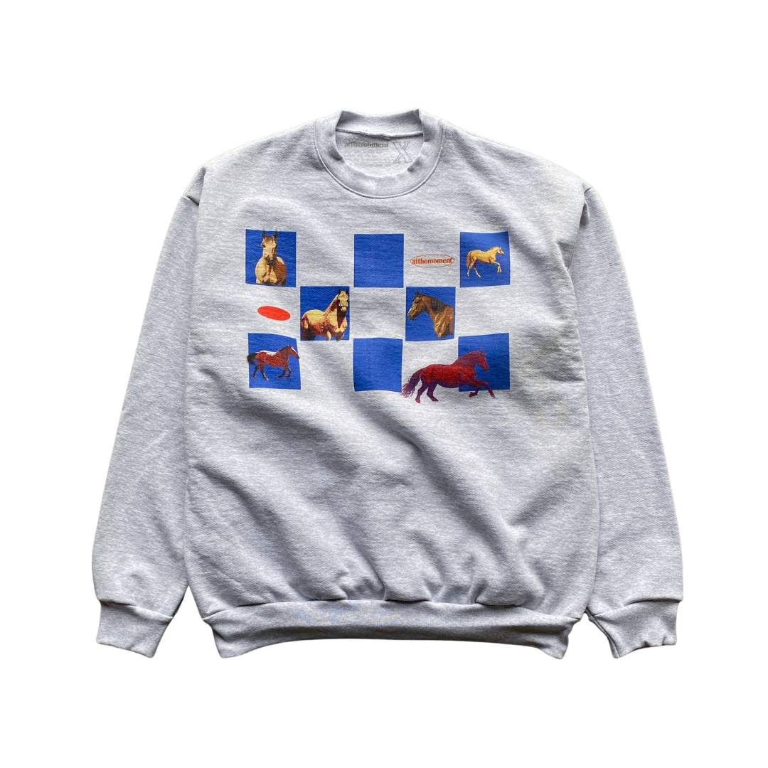 Checkered Horse Crewneck