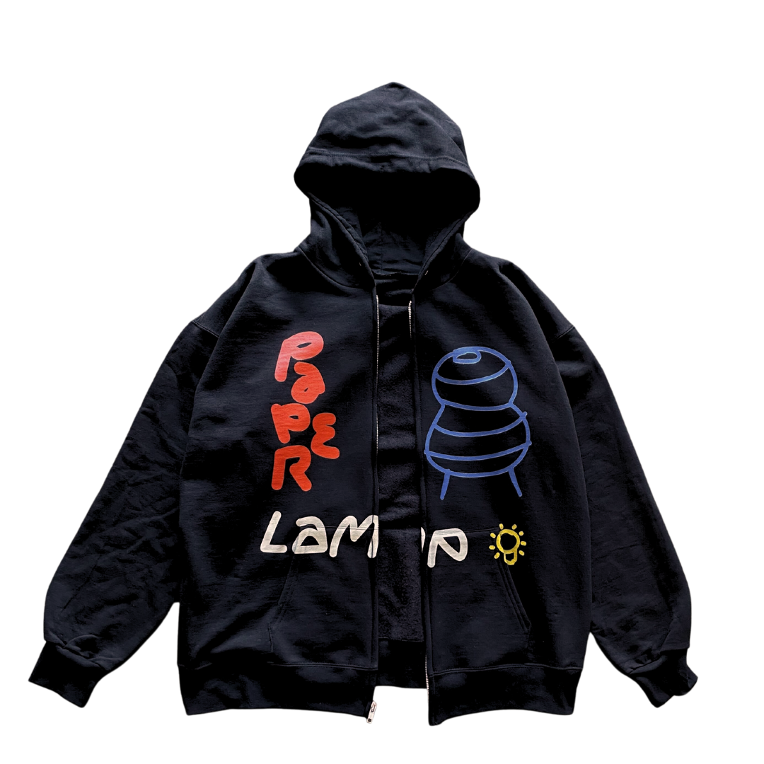 Paper Lamp Sketch Zip-Up Hoodie