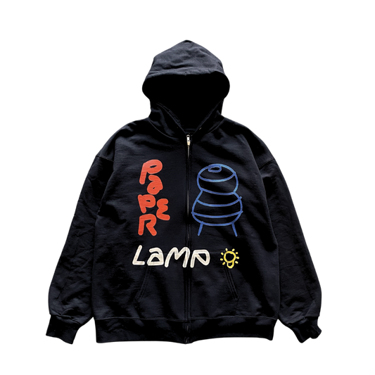 Paper Lamp Sketch Zip-Up Hoodie