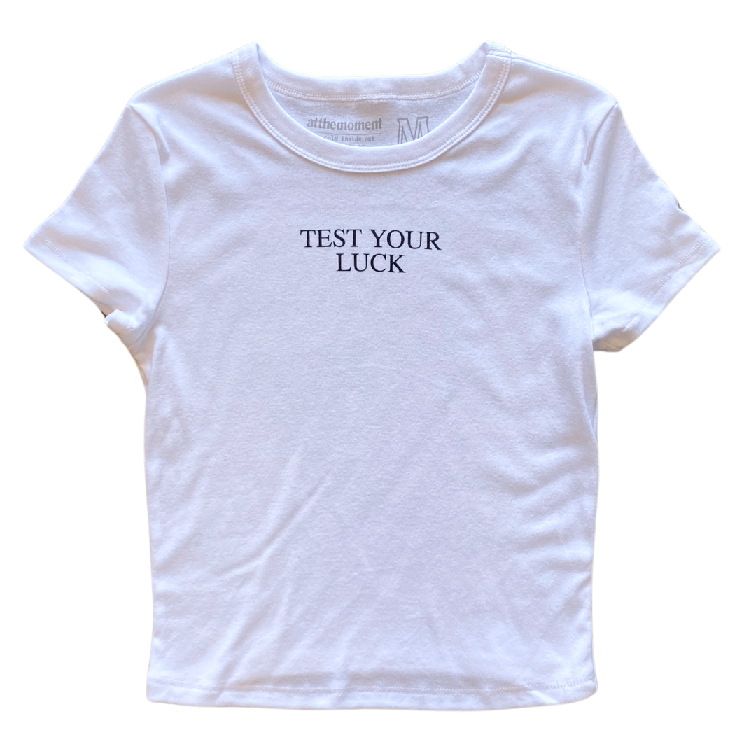 Test Your Luck Text Women's Baby Rib