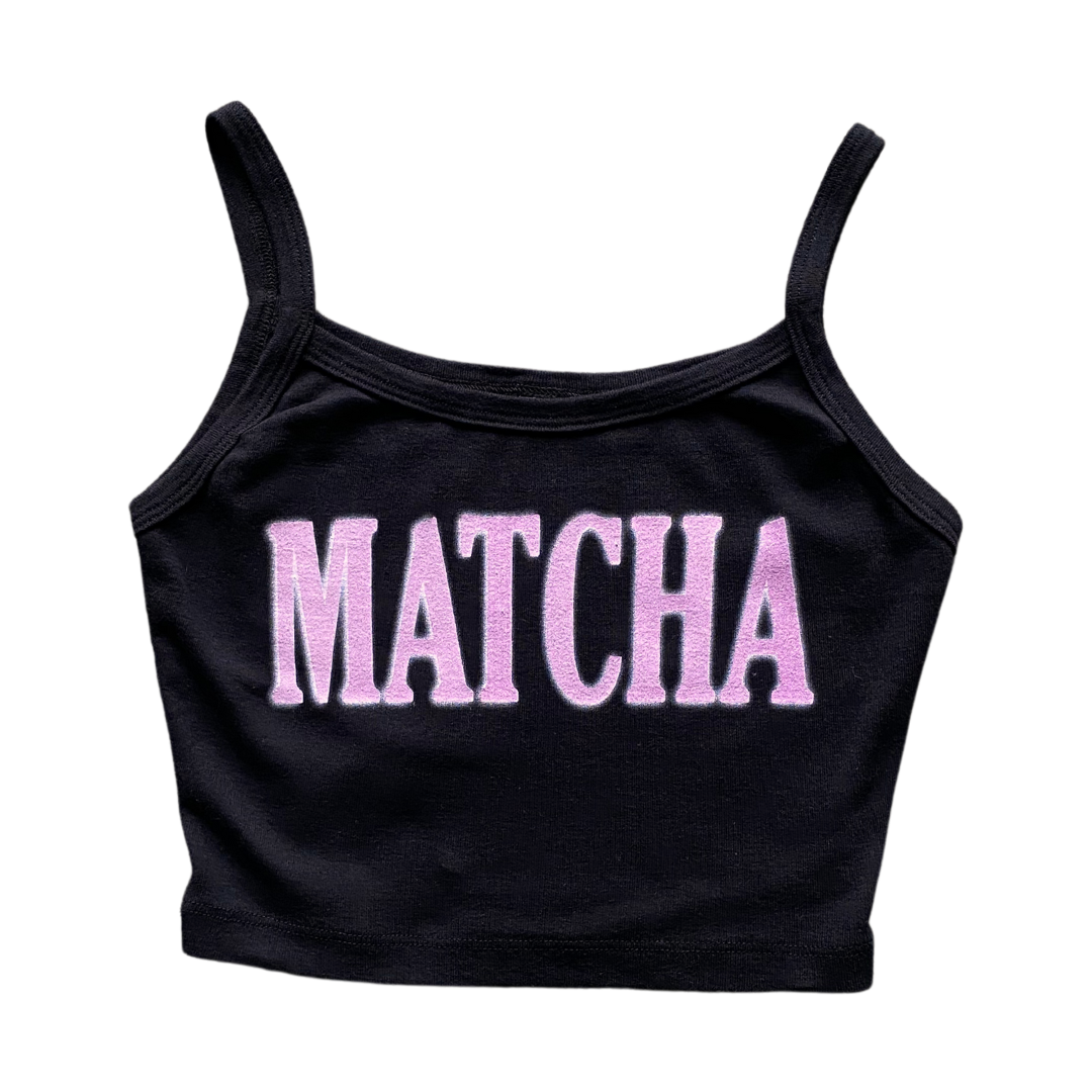 Matcha Text Women's Spaghetti Baby Rib