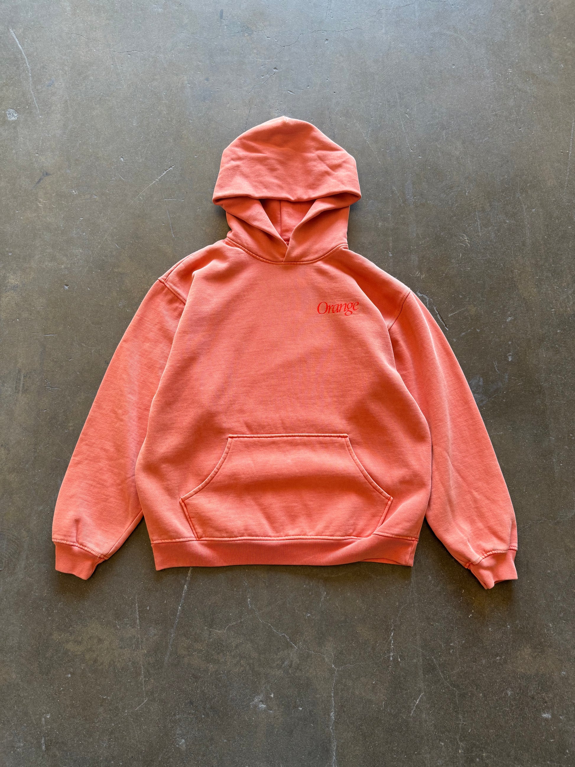 Orange - Heavy Hoodie - Size Large