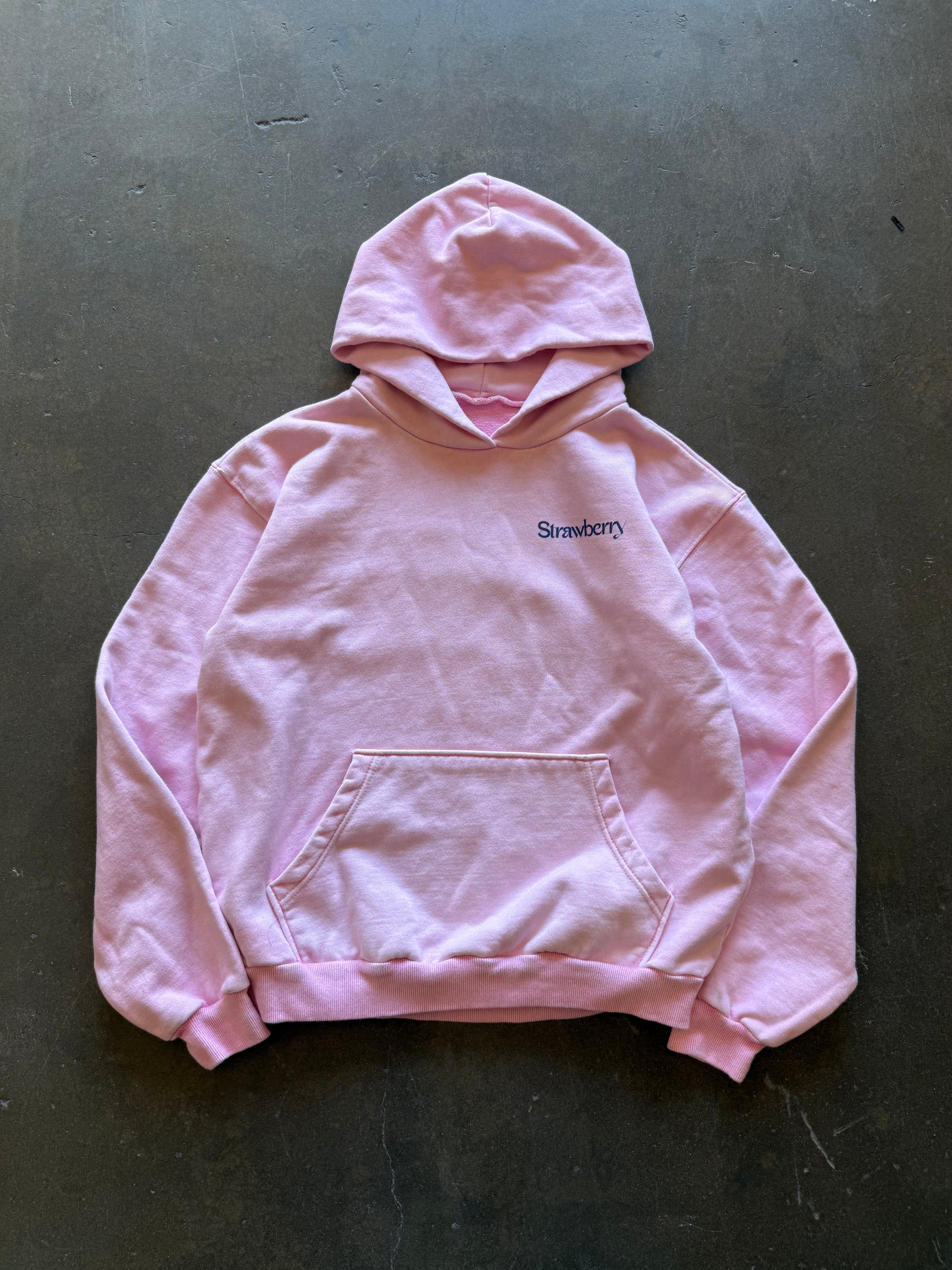 Big Strawberry - Heavy Hoodie Light Pink - Size Large