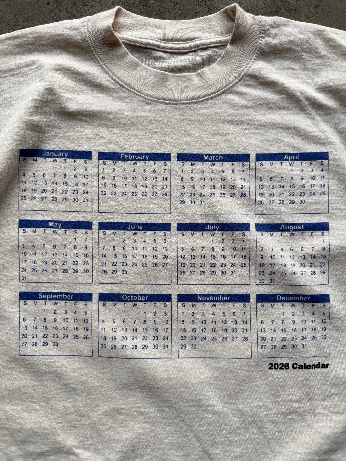 2026 calendar tee