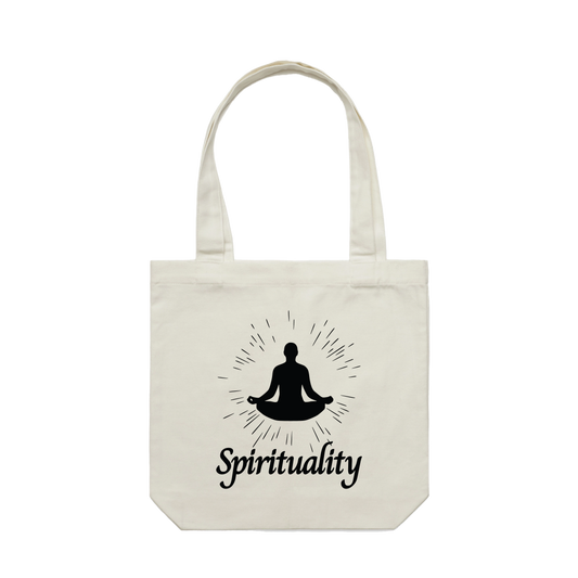 Spirituality Text Tote Bag