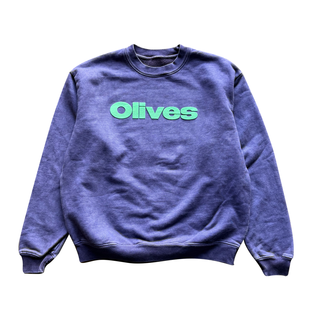 Olives Text Puff Crewneck