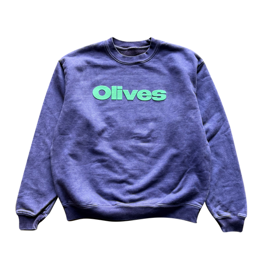 Olives Text Puff Crewneck