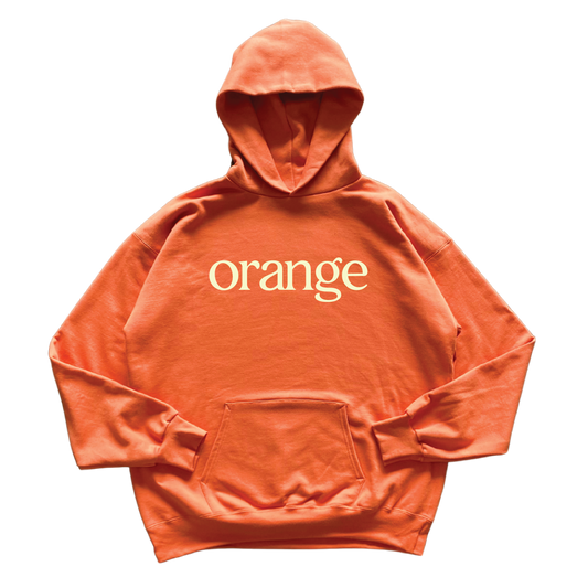 Orange Text Hoodie