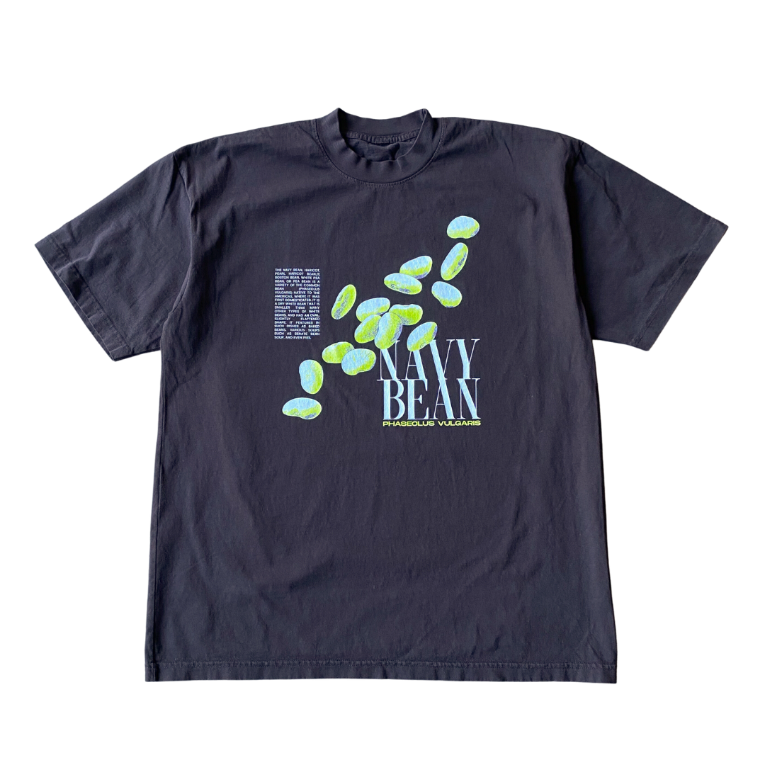 Marineblaues Bohnen-T-Shirt