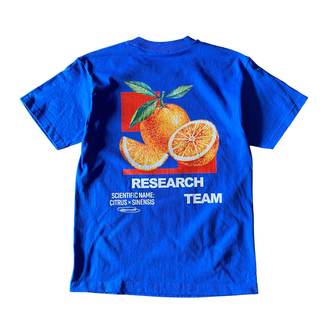 T-shirt orange de l'équipe de recherche