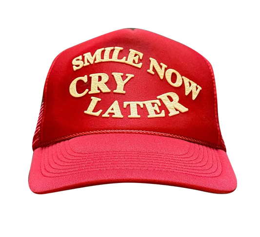 Smile Now Cry Later Foam Trucker Cap Red