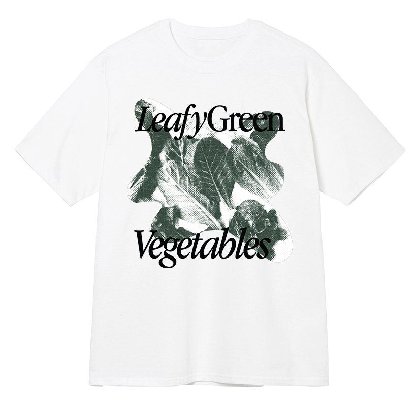 T-shirt de légumes verts à feuilles