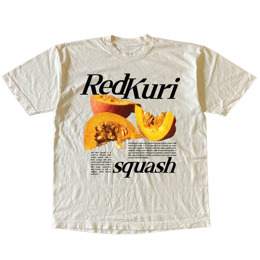 Rotes Kuri-Kürbis-T-Shirt